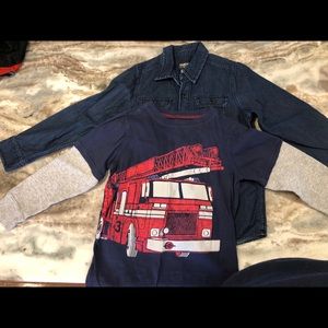 OshGosh button up with long sleeve tee